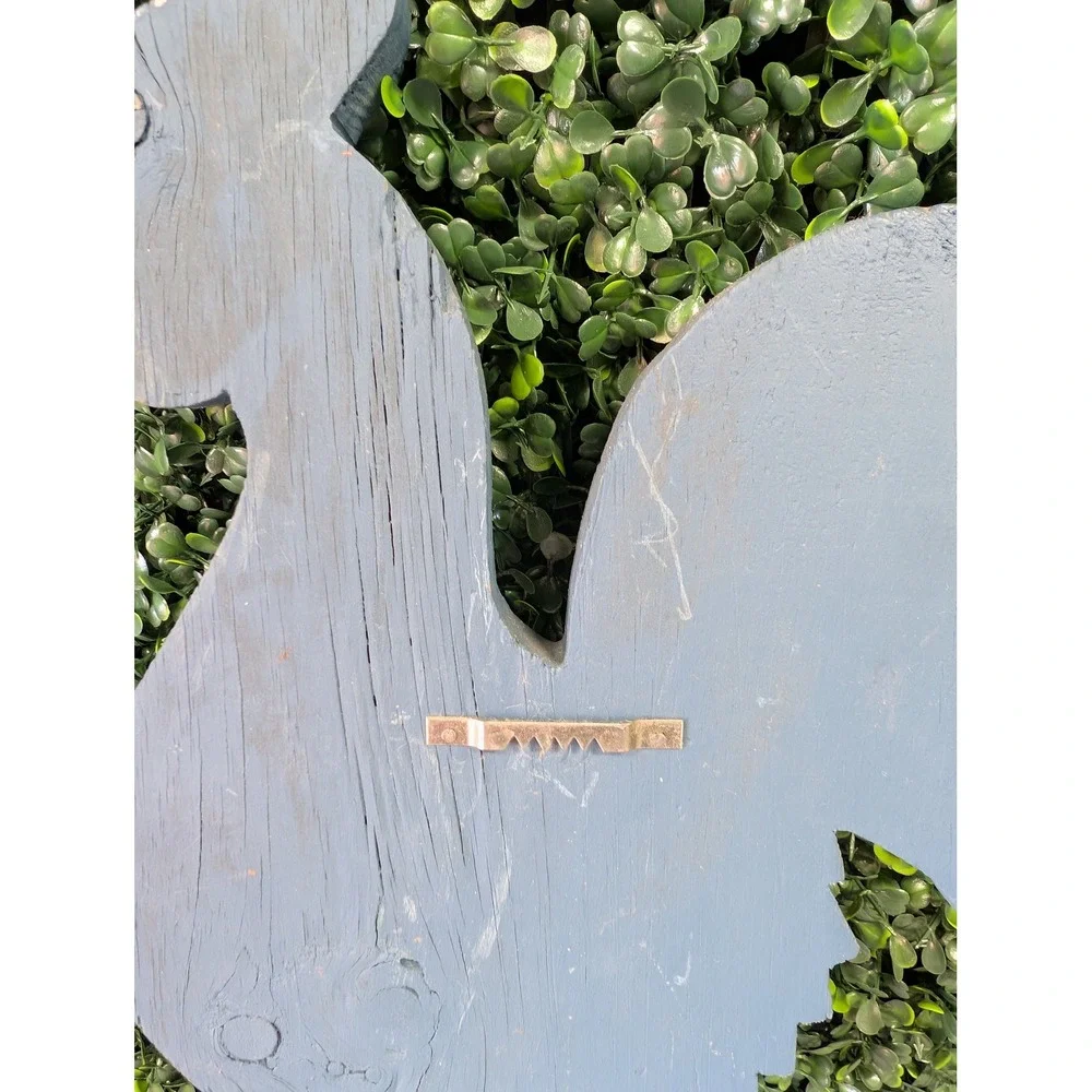 Handmade Wood Distressed Blue Rooster Weathervane Folk Art Wall Decor